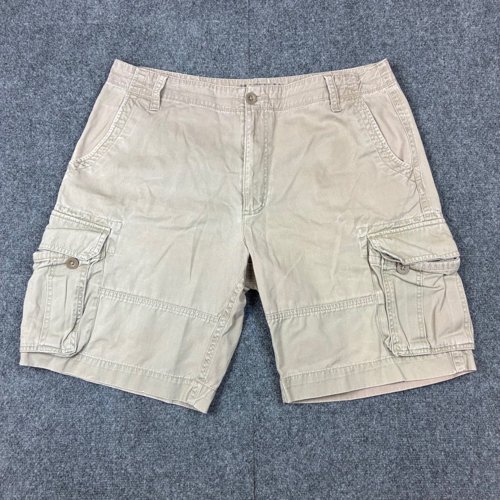 Magellan Sportswear Mens 38 Khaki Tan Cotton Cargo Shorts Hiking Outdoor Casual
